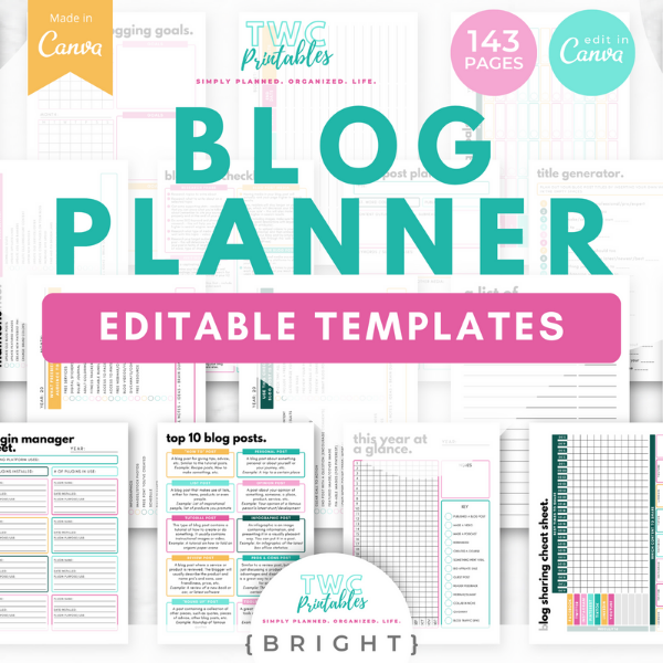 Blog Planner Canva Templates