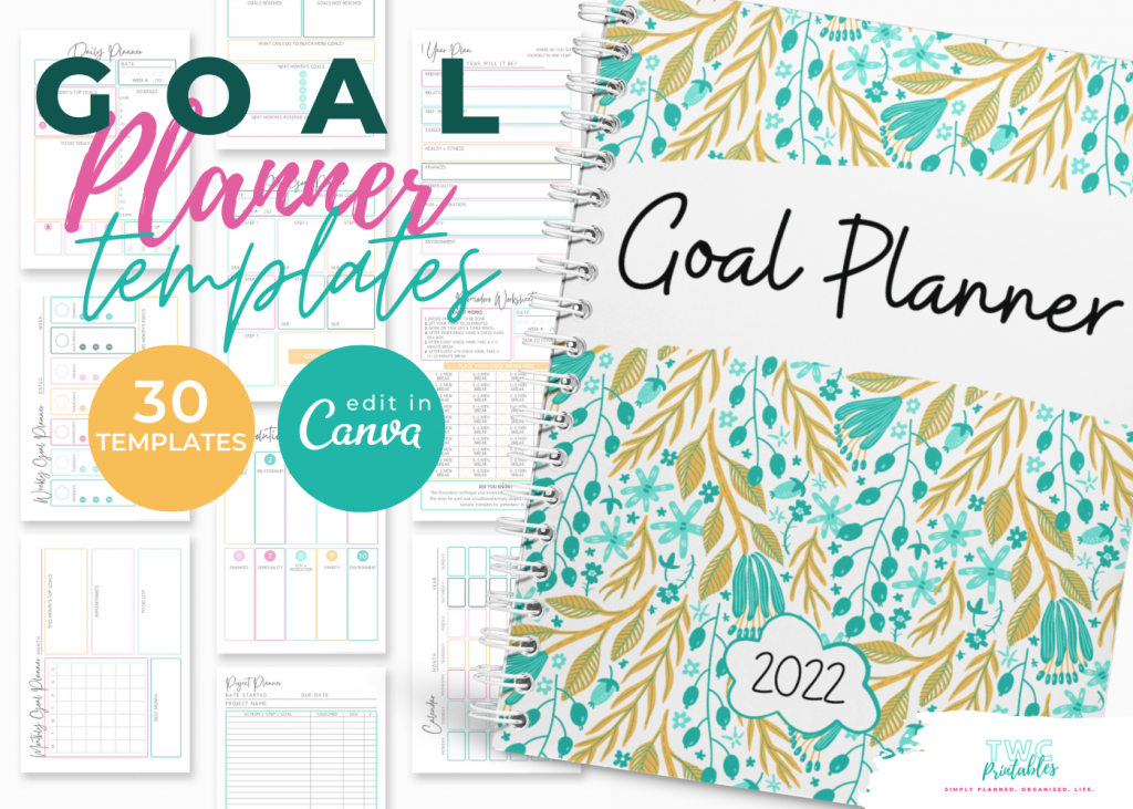 Editable Goal Planner Templates for Canva // BRIGHT