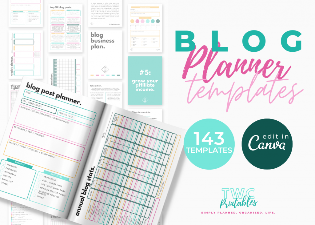 Editable Blog Planner Templates for Canva // BRIGHT