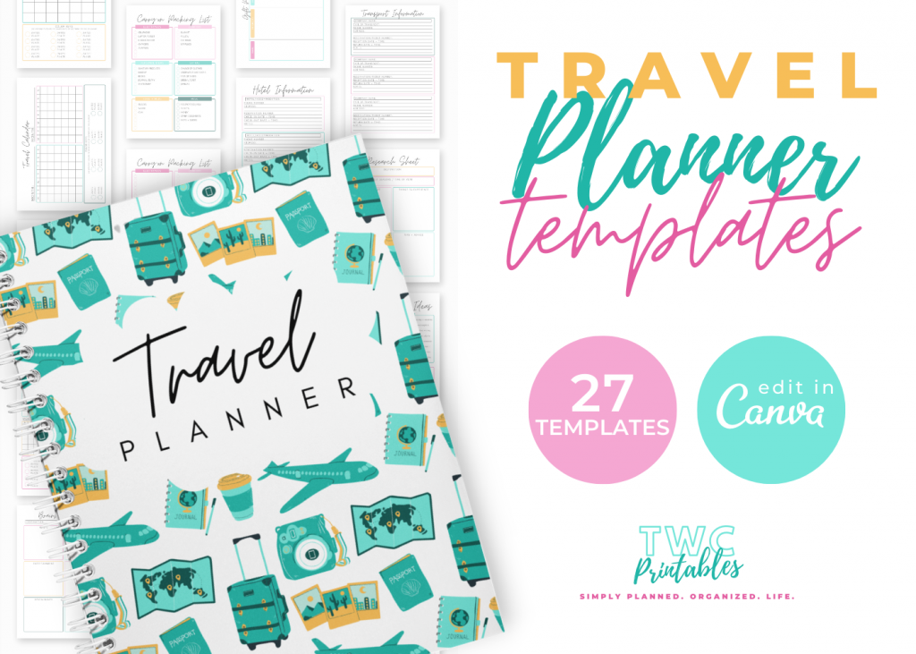 Editable Travel Planner Templates for Canva // BRIGHT
