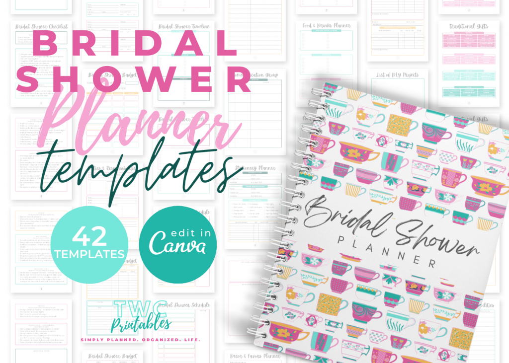 Editable Bridal Shower Planner Templates for Canva // BRIGHT
