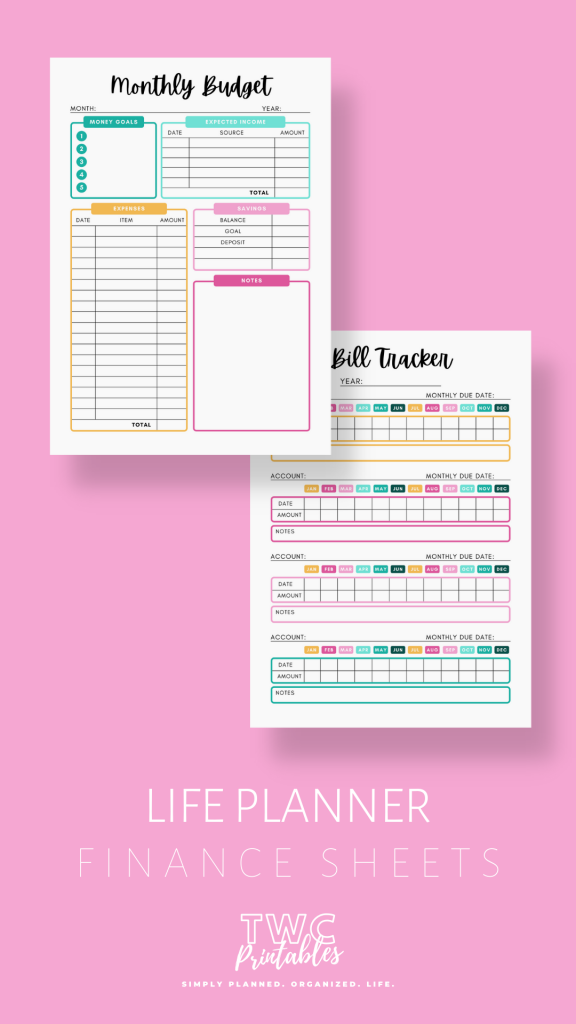 Budget Sheets - How to Set up your Life Planner - TWCprintables