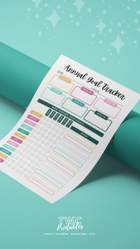 Annual goal tracker - How to Set up your Life Planner - TWCprintables