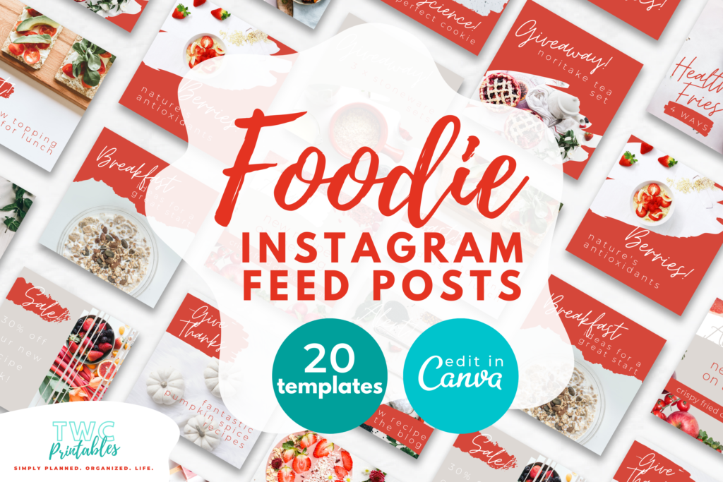 20 Instagram Post Templates for Canva | Foodie