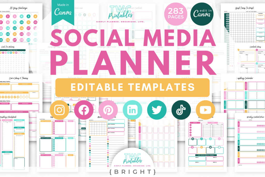 Social Media Planner Templates for Canva