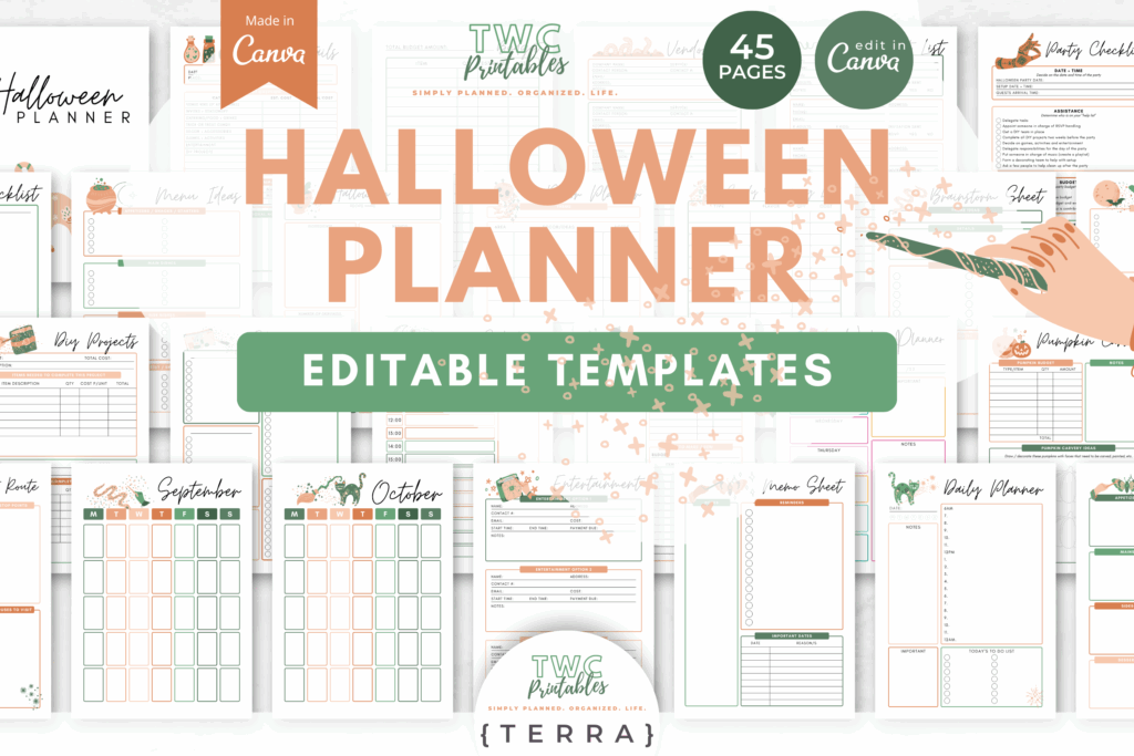 Halloween Planner Canva Templates | TERRA