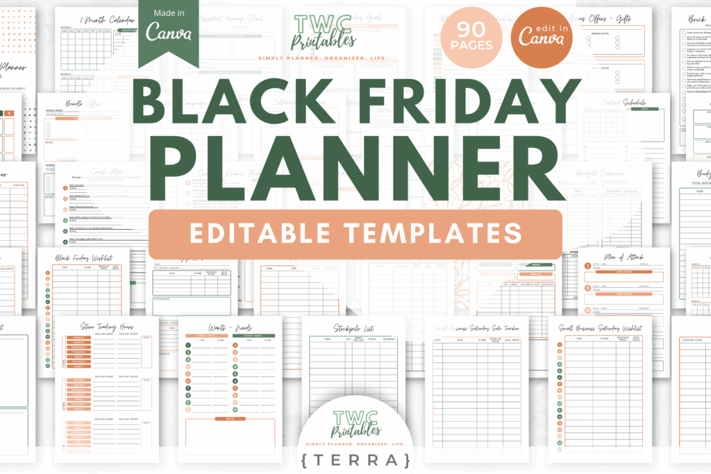 Black Friday Planner Canva Templates | TERRA