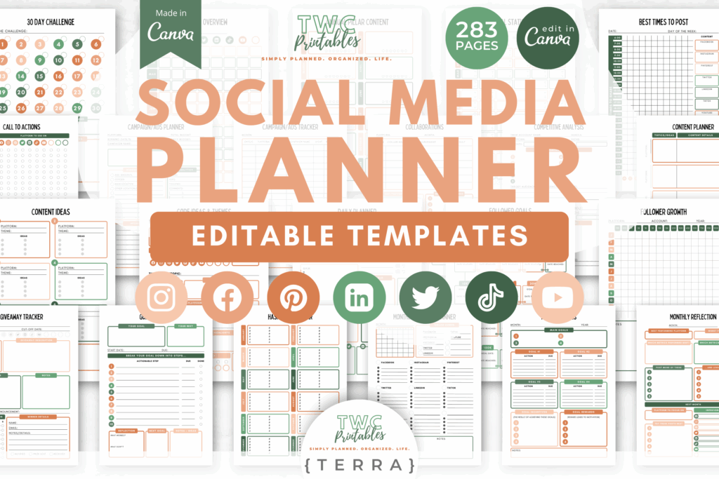 Social Media Planner Canva Templates | TERRA
