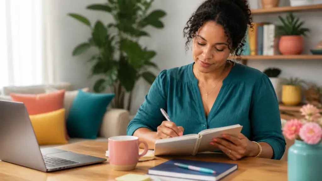 Person working through a practical how to use a habit tracker process