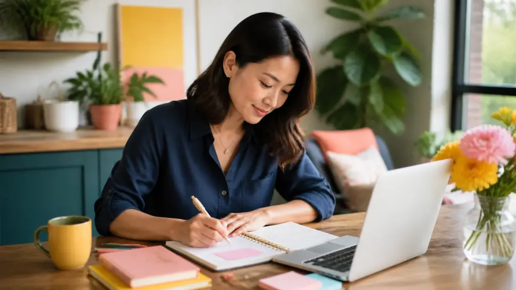 Person working through a practical how to set up a life planner process