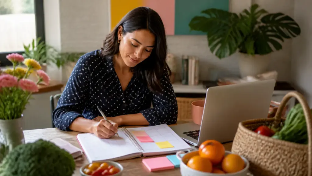 Person working through a practical how to meal plan process