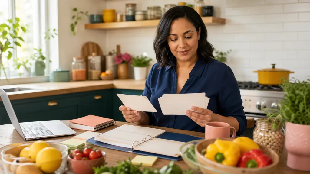 Person working through a practical what to include in a meal planner process
