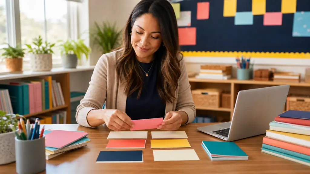 Person working through a practical teacher planner template process