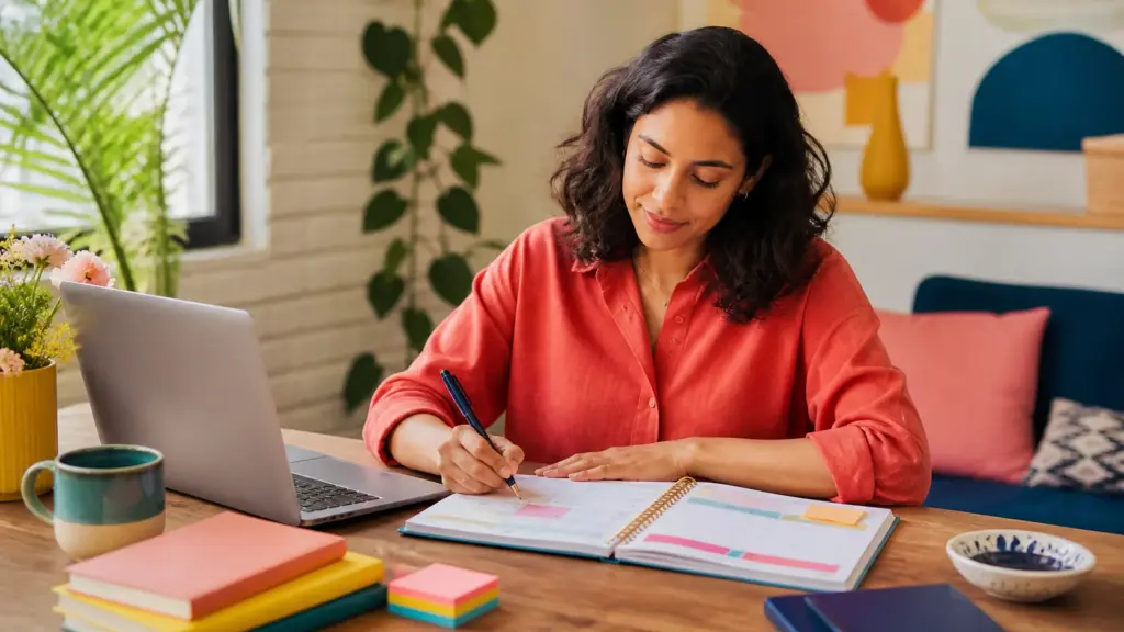 Person working through a practical how to create a budget planner process