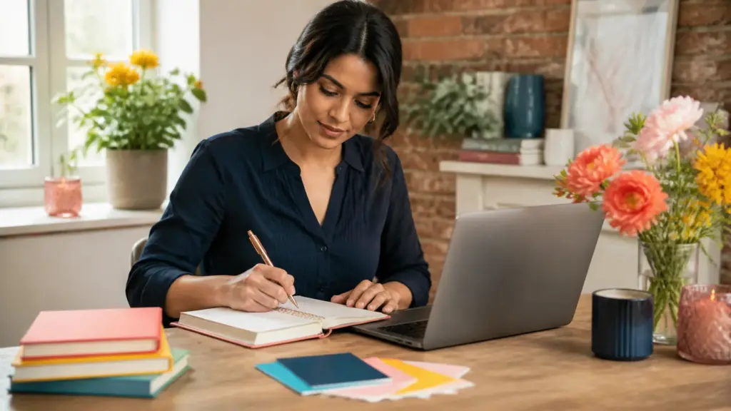 Person working through a practical printable vs digital wedding planner process