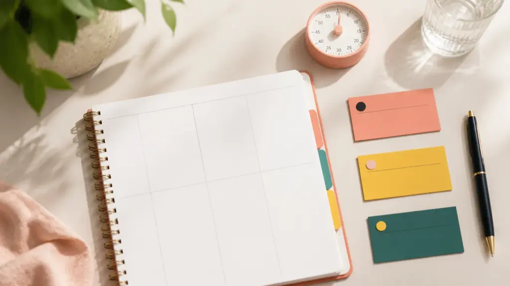 Overhead editorial concept introducing best planner for adhd adults