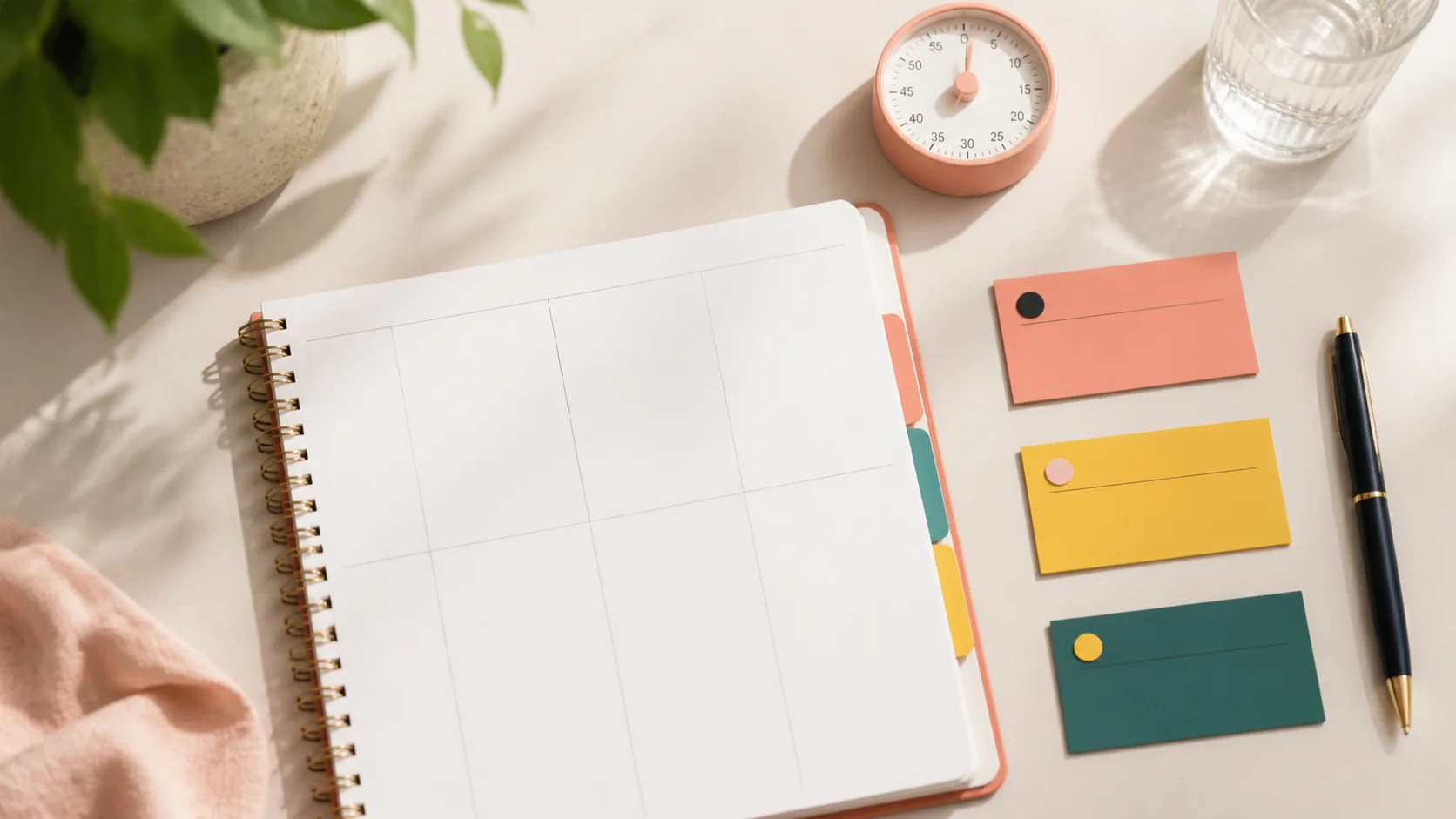 Overhead editorial concept introducing best planner for adhd adults