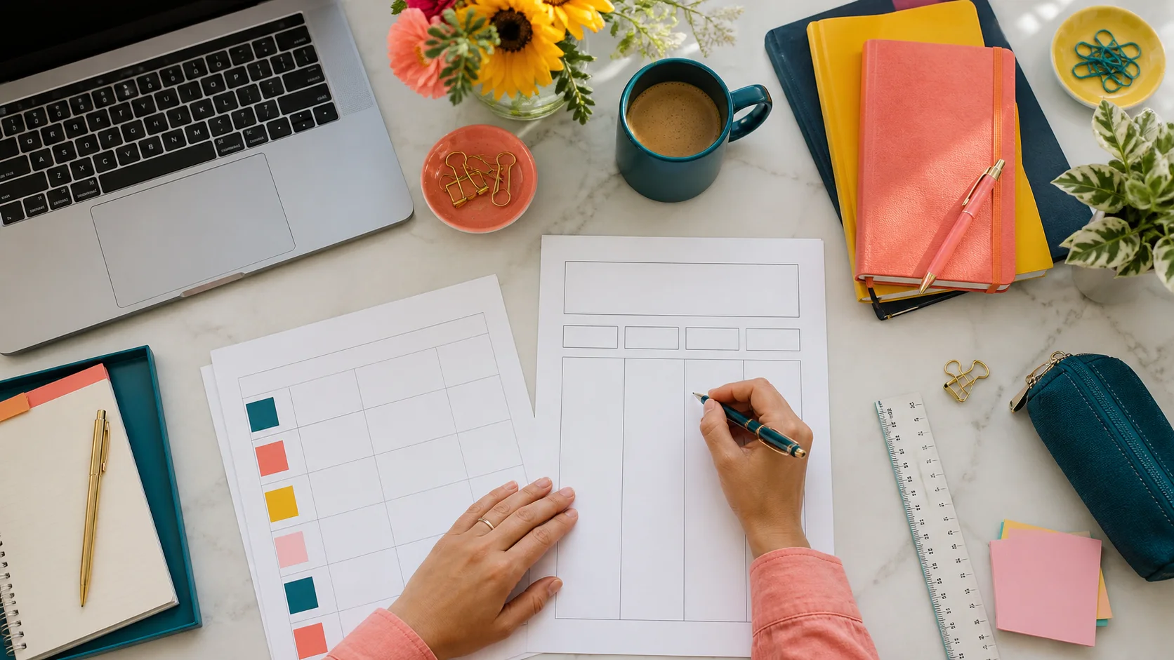 Overhead editorial concept introducing sinking funds explained