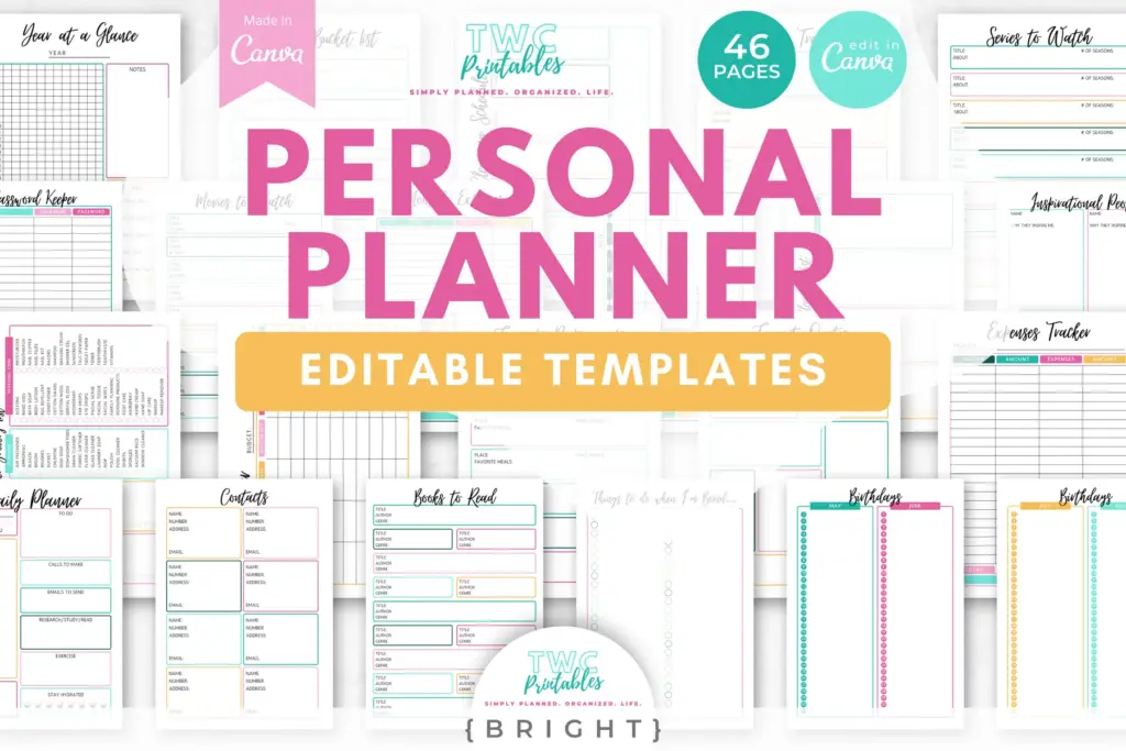 Real TWC template preview 1 relevant to how to set up a life planner