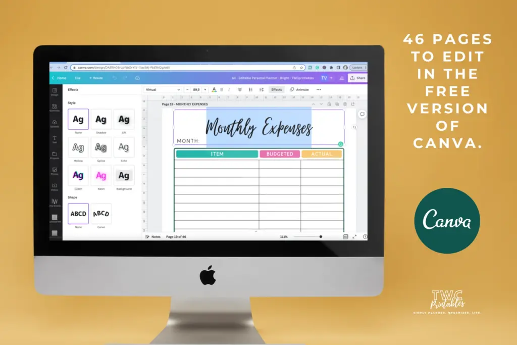 Real TWC template preview 2 relevant to how to set up a life planner