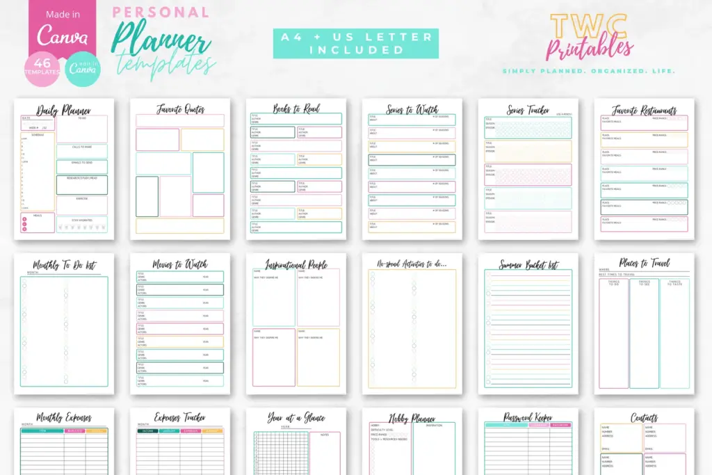 Real TWC template preview 3 relevant to how to set up a life planner