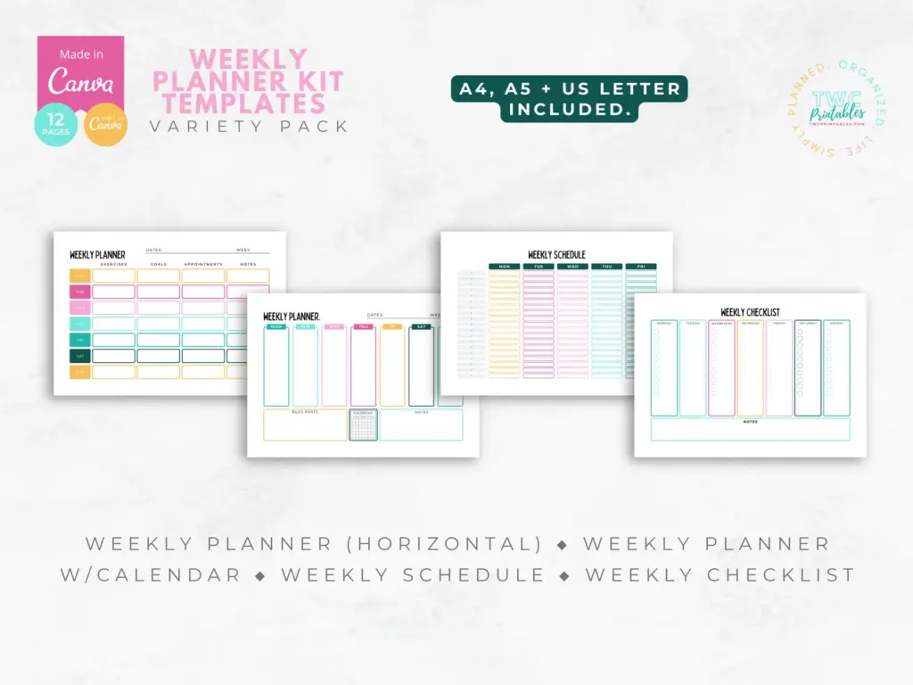 Real TWC template preview 4 relevant to weekly vs daily planner