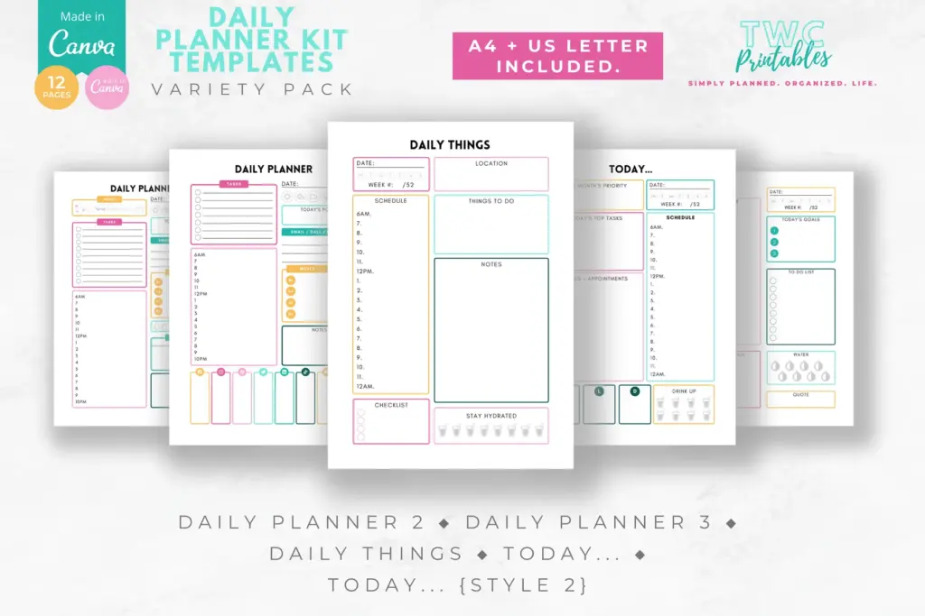 Real TWC template preview 4 relevant to daily planning methods