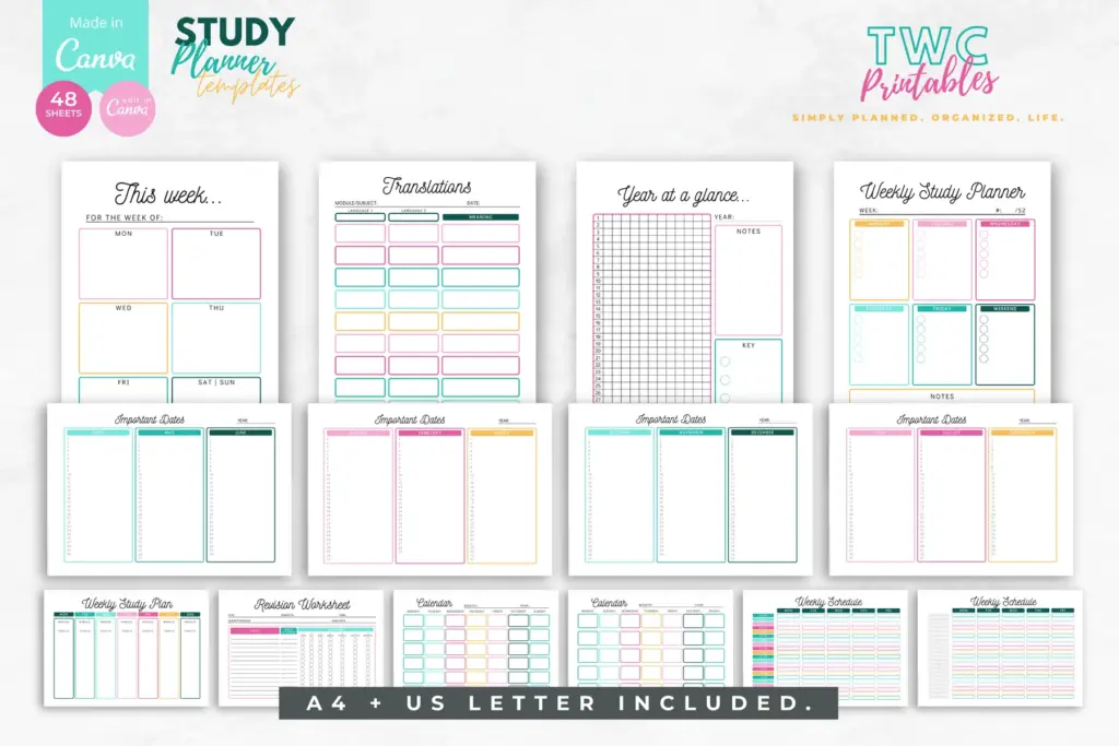 Real TWC template preview 4 relevant to how to make a study plan