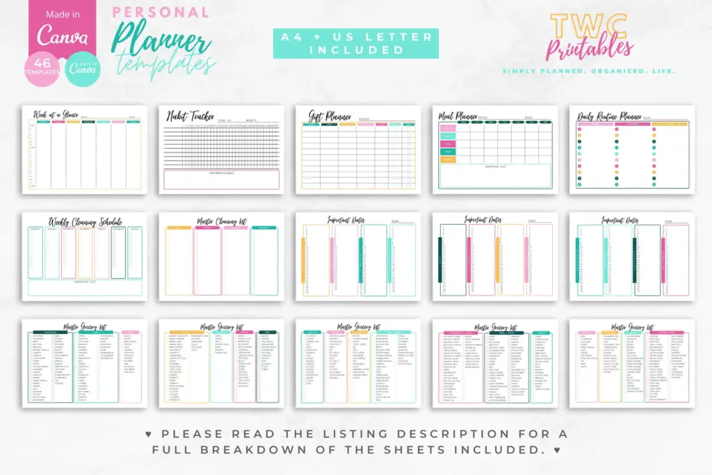 Real TWC template preview 4 relevant to how to set up a life planner